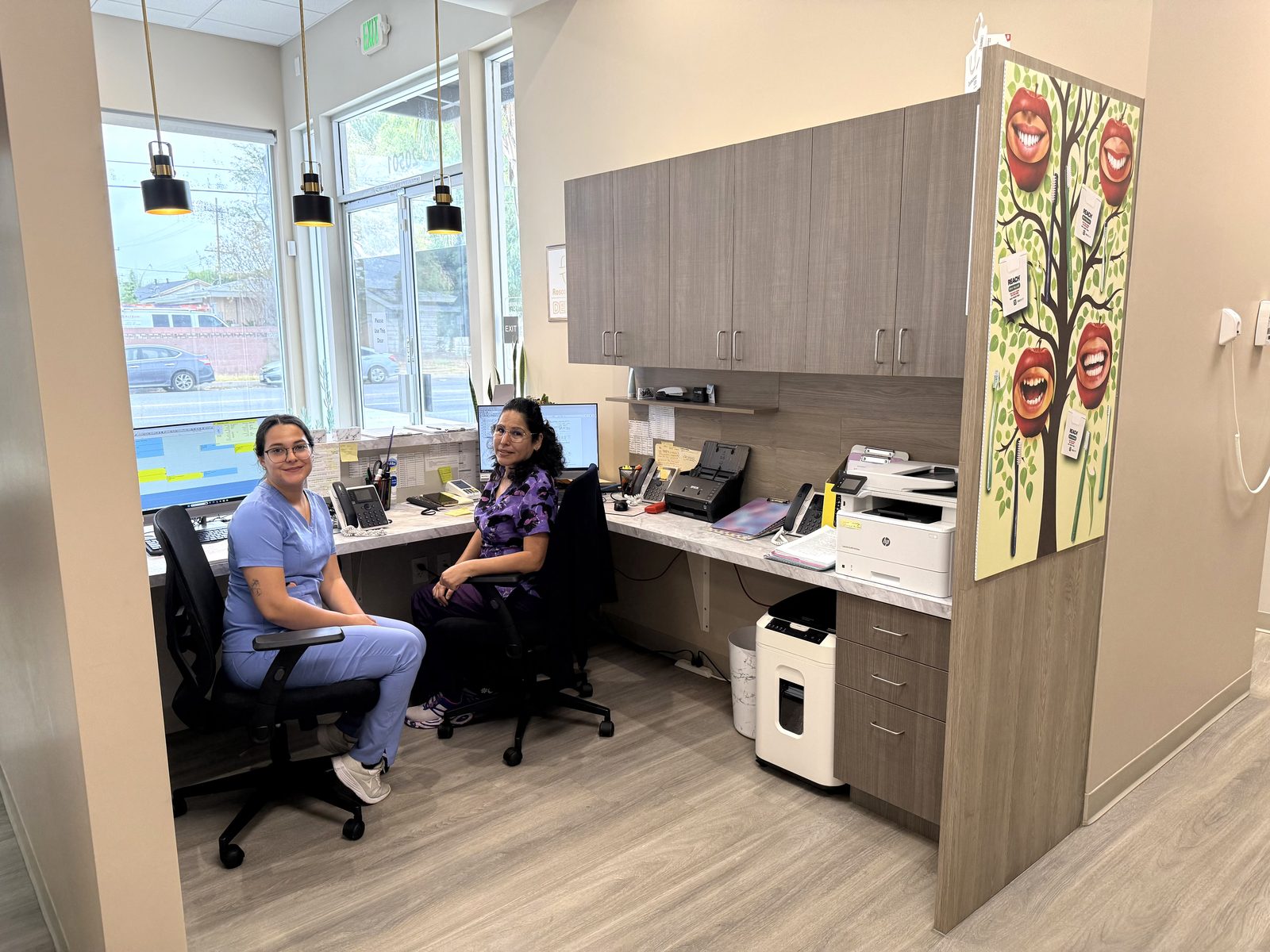 Front office team ready to help with scheduling and insurance at Roscoe Mason Dental