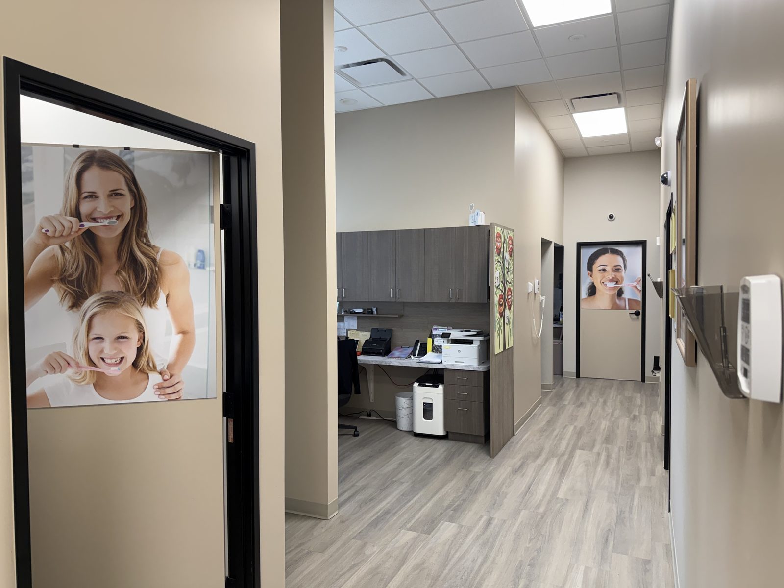 Modern private treatment rooms and patient education at Roscoe Mason Dental in Winnetka, CA